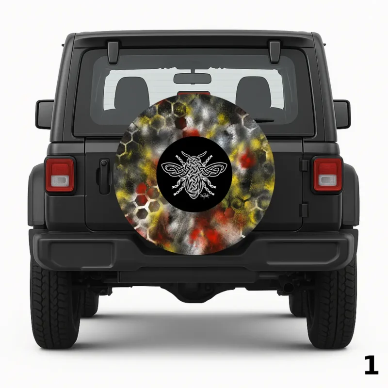 =Celtic Knot Bee Spare Tire Cover