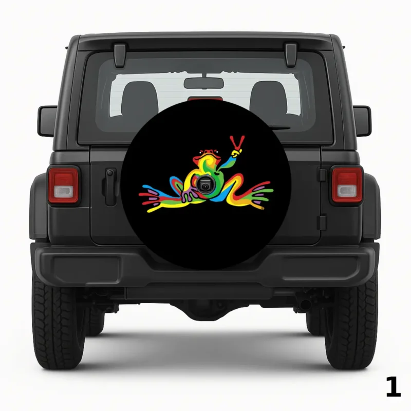 =Colorful Frog Spare Tire Cover