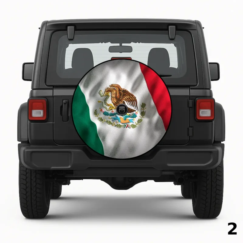 =Mexican Flag Spare Tire Cover