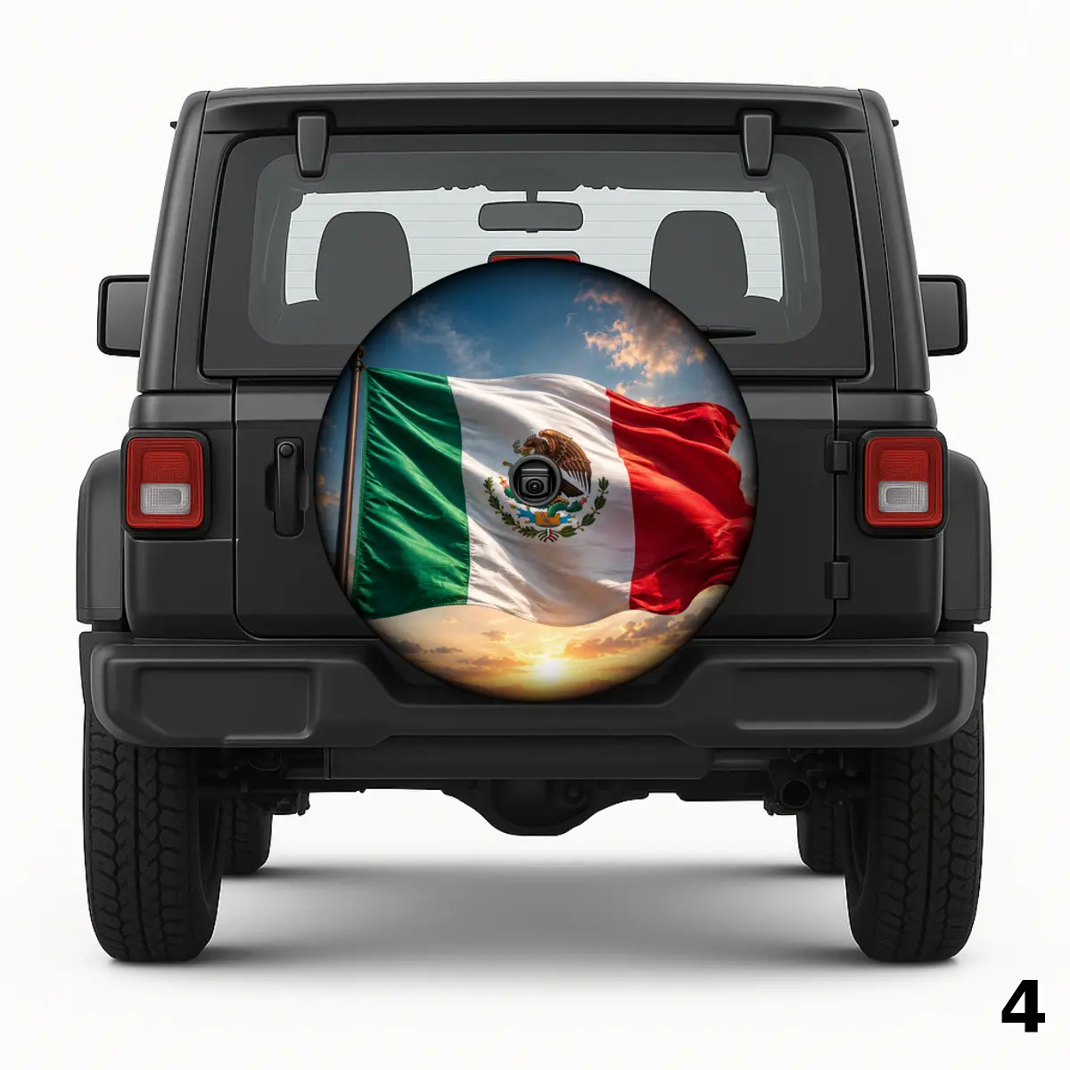 =Mexican Flag Spare Tire Cover