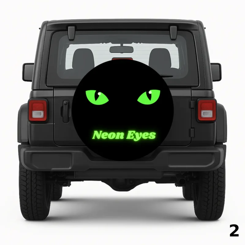 =Neon Green Eyes Spare Tire Cover