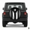 =Puerto Rico Black Flag Spare Tire Cover