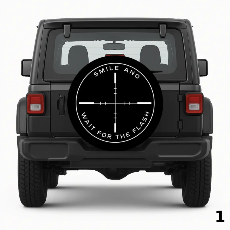 =Smile and Wait for the Flash Spare Tire Cover