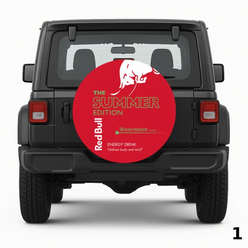 =Watermelon Red Bull Spare Tire Cover