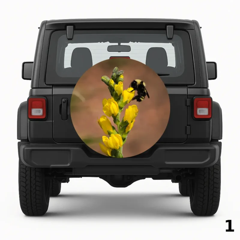 =Wildflower and Bumblebee Spare Tire Cover