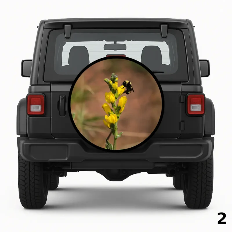 =Wildflower and Bumblebee Spare Tire Cover