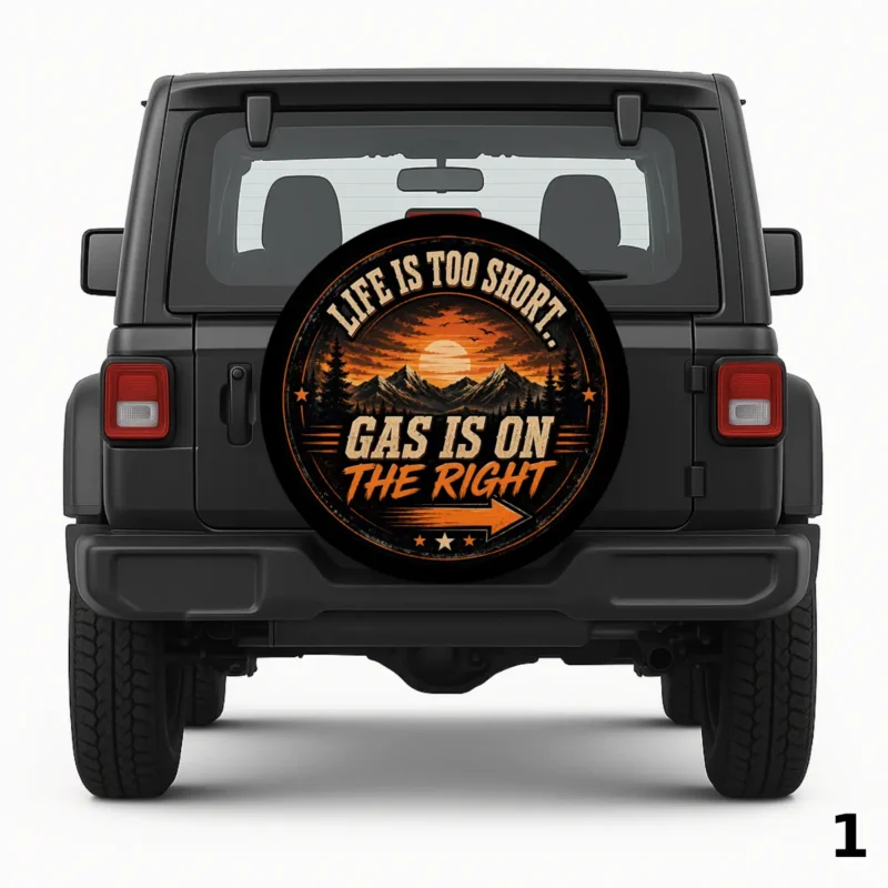 Gas Is on the Right Spare Tire Cover
