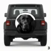 =Black Lab White Background Spare Tire Cover