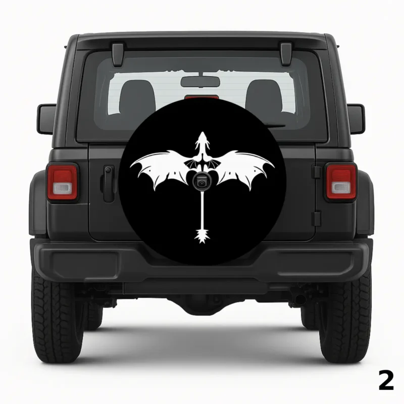 =Dragon Silhouette Spare Tire Cover