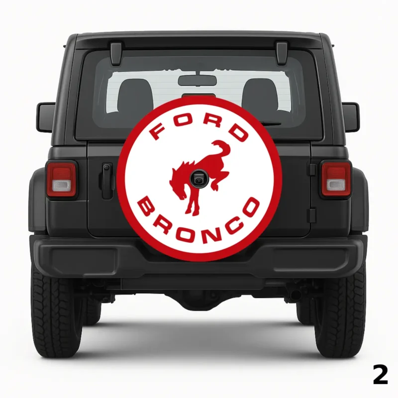 =Ford Bronco Red Spare Tire Cover
