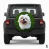 =Happy Pup in the Grass Spare Tire Cover