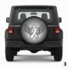 =Lung Cancer Ribbon with Wings Spare Tire Cover