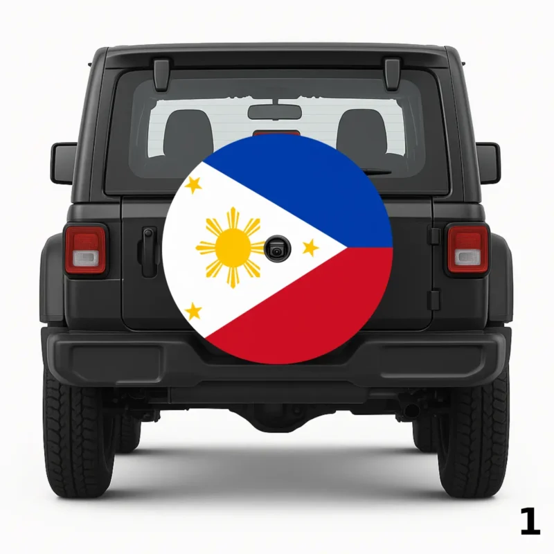 =Philippines Flag Spare Tire Cover