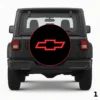 =Red Chevrolet Bowtie with Black Background Spare Tire Cover