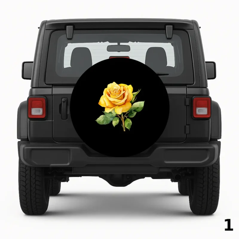 Yellow Rose Spare Tire Cover