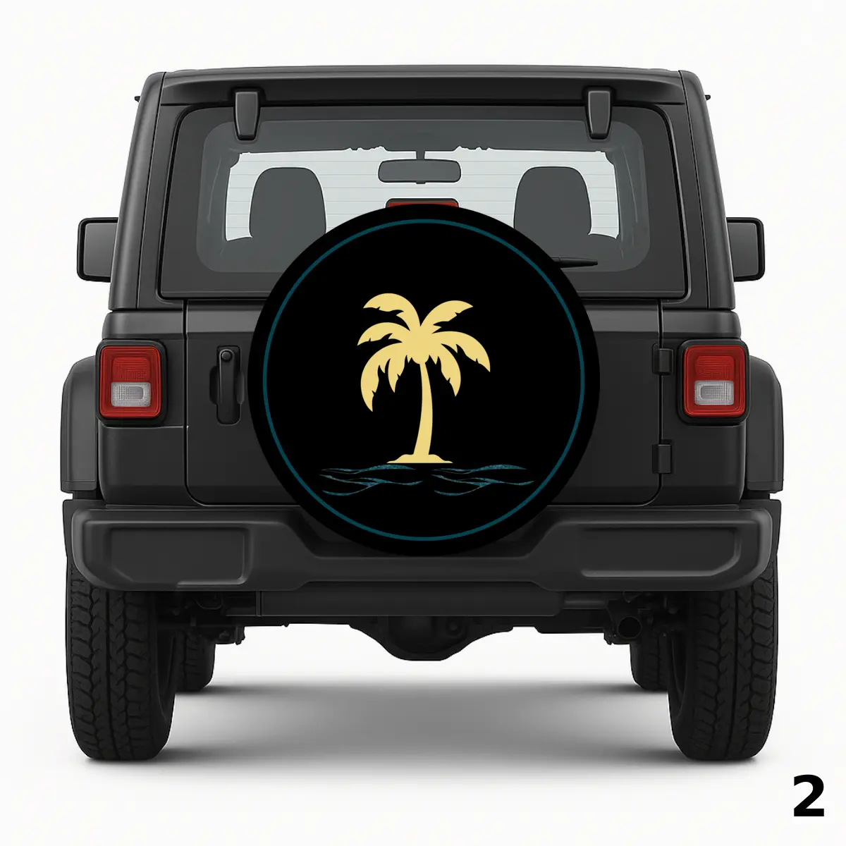 Palm Trees And Waves Spare Tire Cover