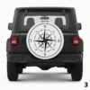 Compass Design Black Spare Tire Cover