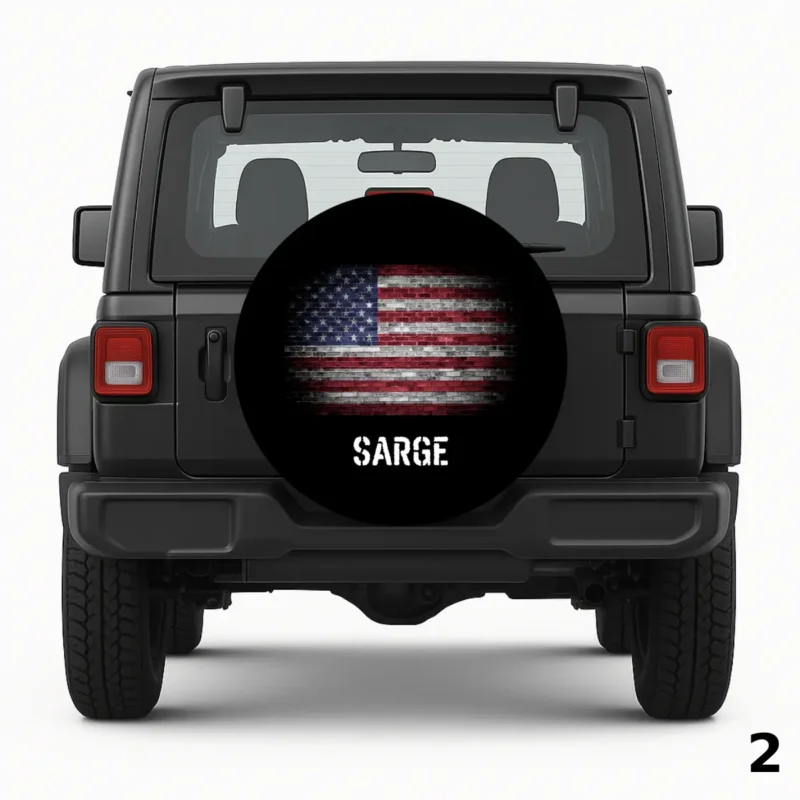 =American Flag Sarge Spare Tire Cover
