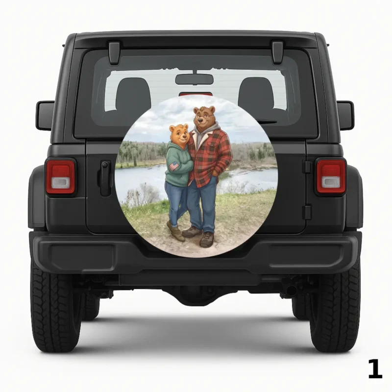 =Bear Couple Spare Tire Cover