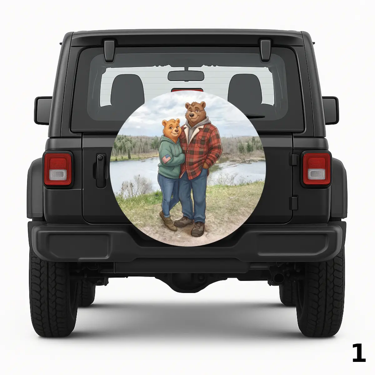 =Bear Couple Spare Tire Cover
