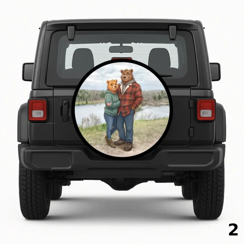 =Bear Couple Spare Tire Cover