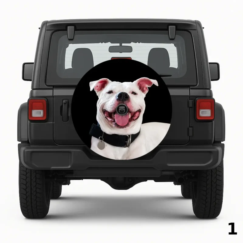 =Big White Dog Spare Tire Cover