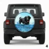 =Black Dog Swimming Spare Tire Cover