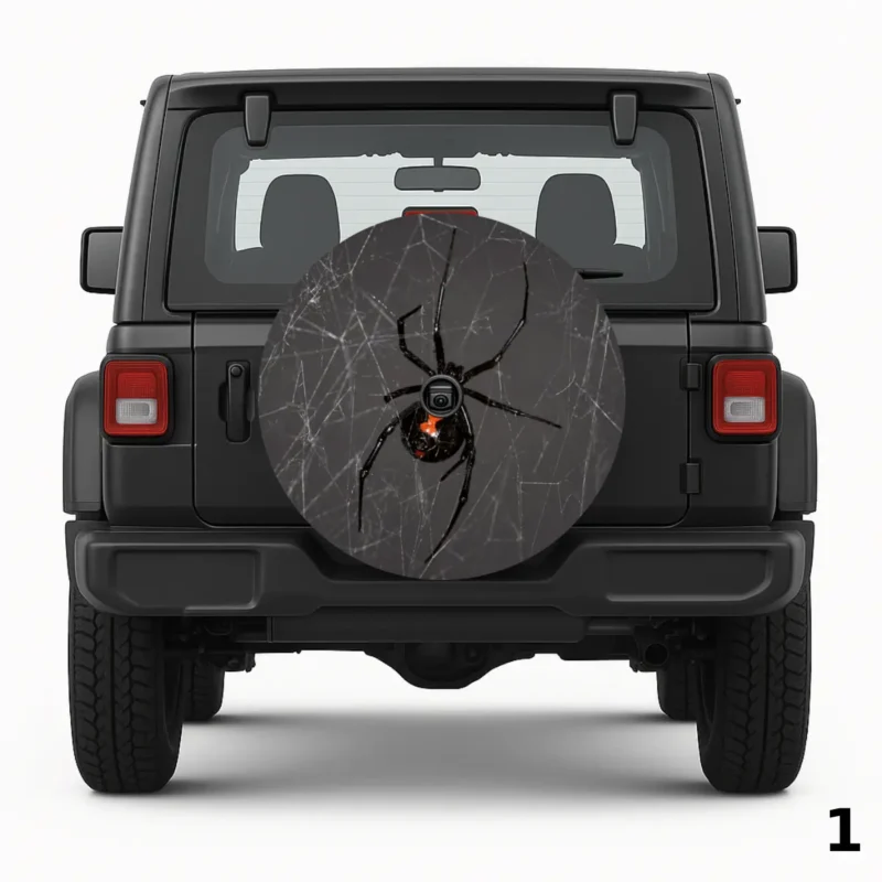 =Black Widow Spider Spare Tire Cover