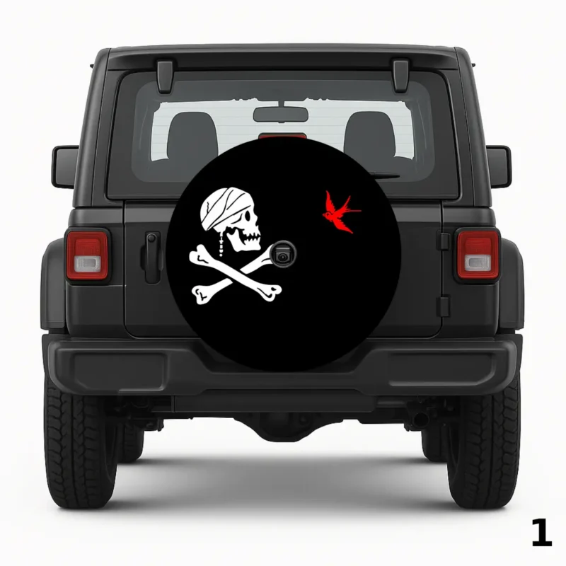 =Captain Jack Sparrow Pirate Flag Spare Tire Cover