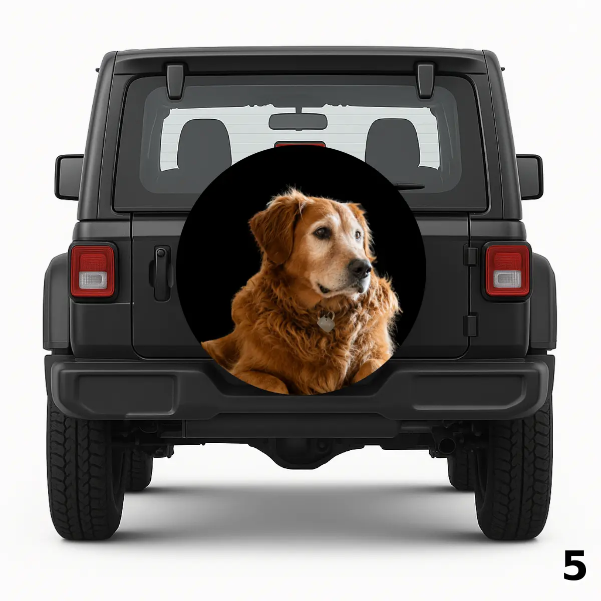 =Dog On Armchair Spare Tire Cover