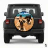 =Four Dogs at the Beach Spare Tire Cover
