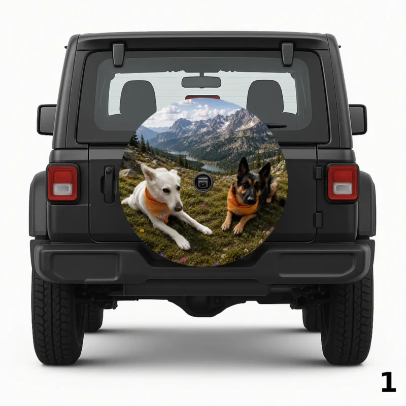 =German Shepherds in the Mountains Spare Tire Cover