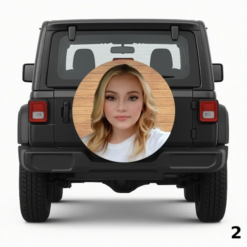 =Girl In Car Spare Tire Cover
