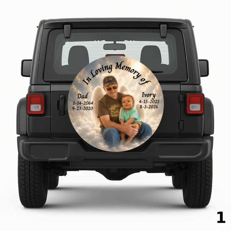 =In Loving Memory of Dad and Ivory Spare Tire Cover