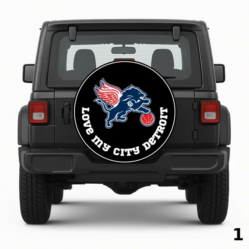 =Love My City Detroit Spare Tire Cover