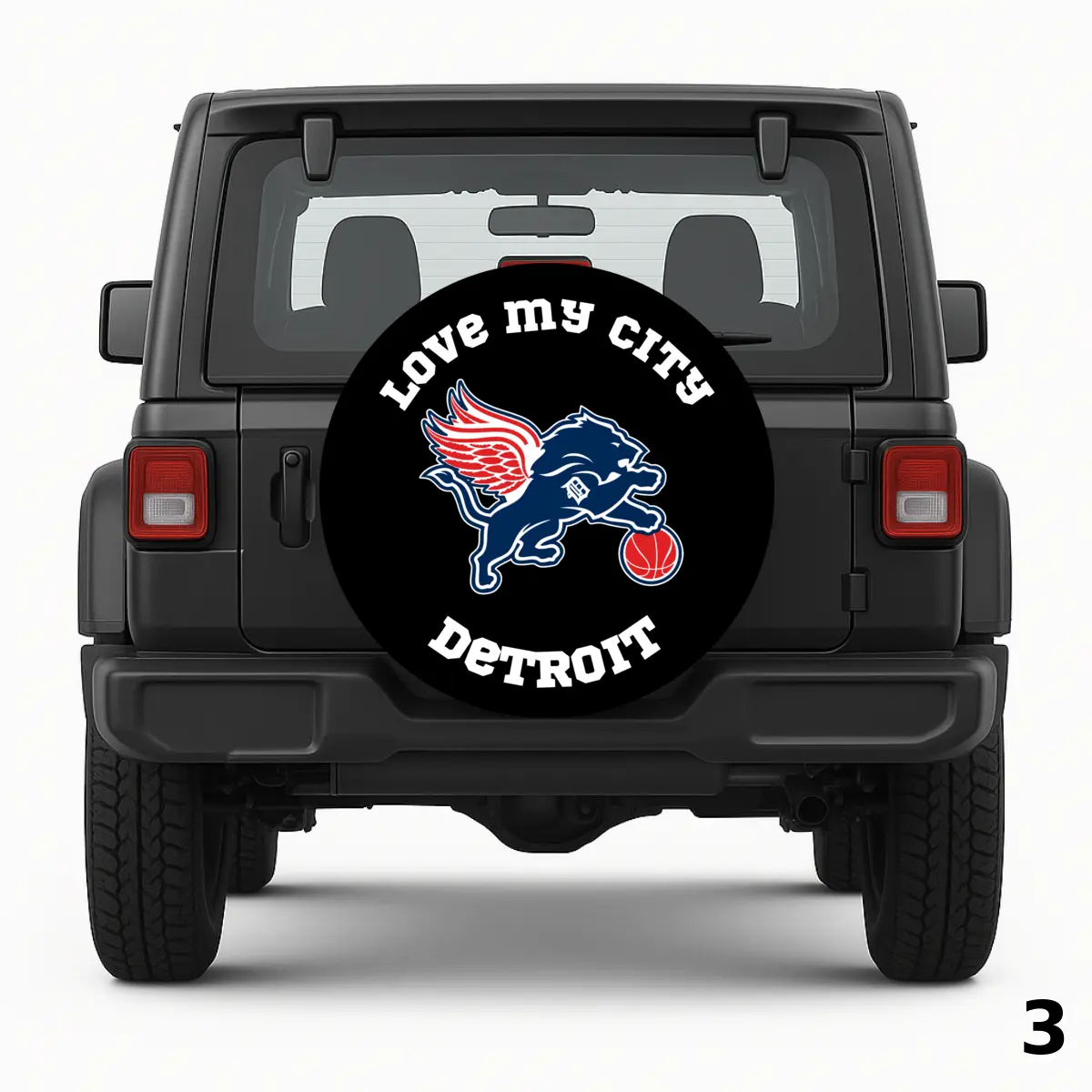 =Love My City Detroit Spare Tire Cover
