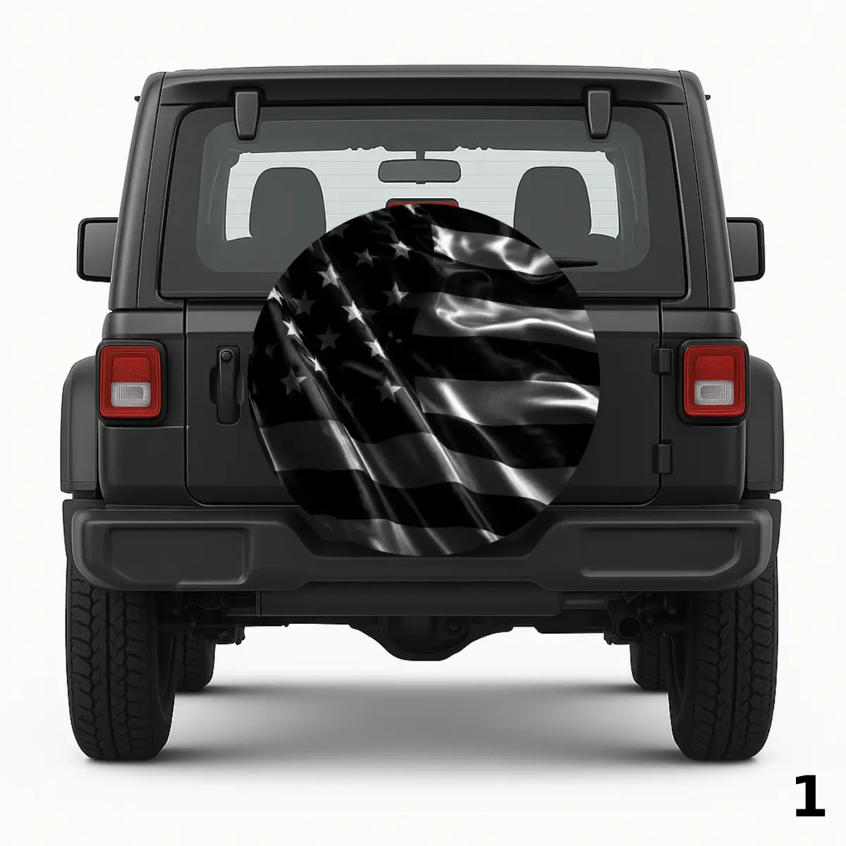 =Metalic Flag Spare Tire Cover