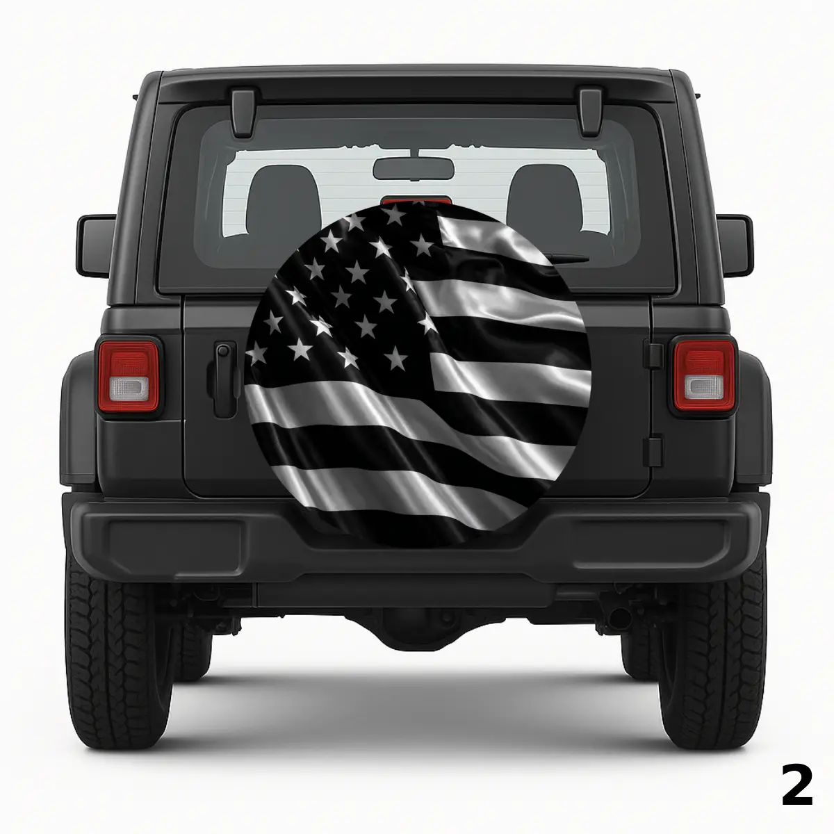 =Metalic Flag Spare Tire Cover