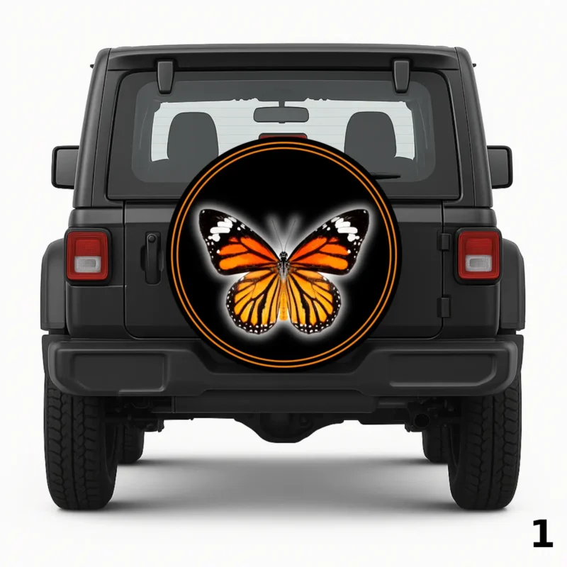 =Orange Jeep Spare Tire Cover
