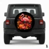 =Pumpkin Flamingo Spare Tire Cover