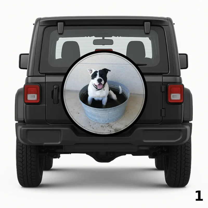 =Pup in a Tub Spare Tire Cover