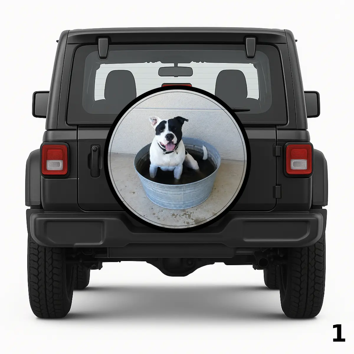 =Pup in a Tub Spare Tire Cover