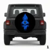 =Skull in Blue Spare Tire Cover