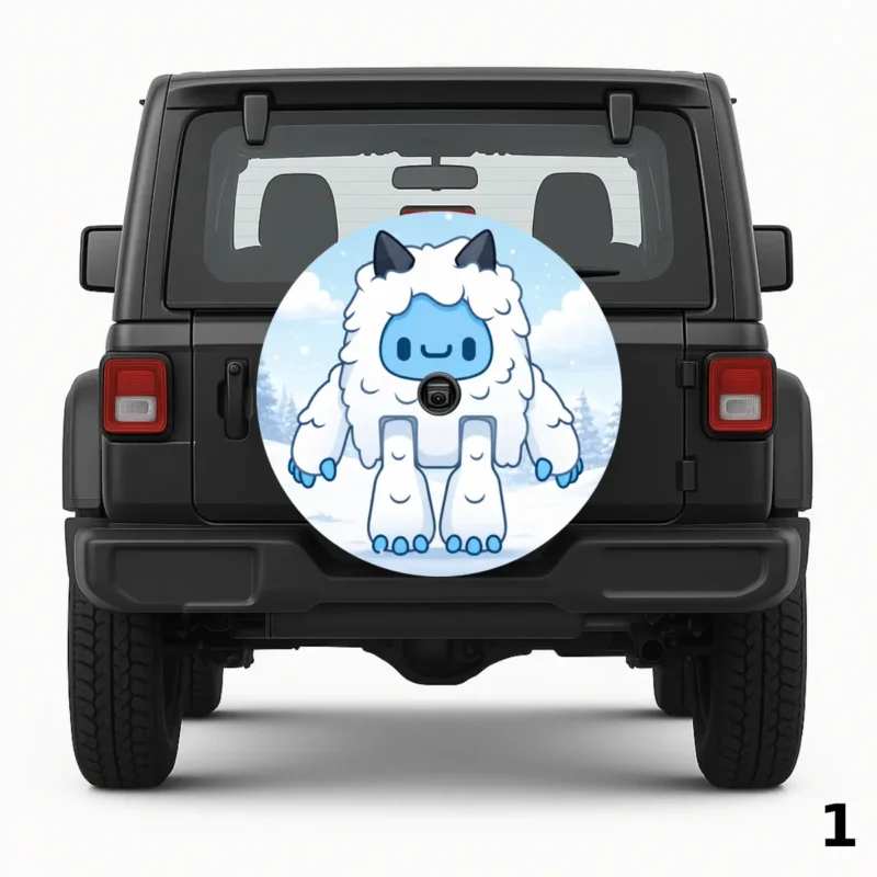 =Snow Blue Yeti Spare Tire Cover