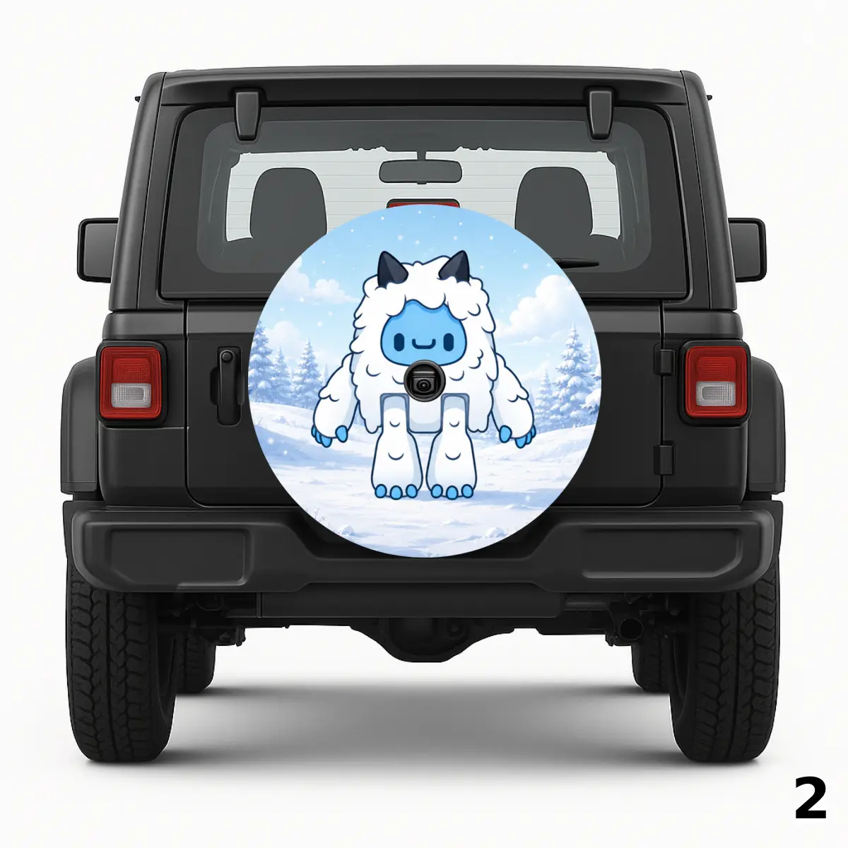 =Snow Blue Yeti Spare Tire Cover