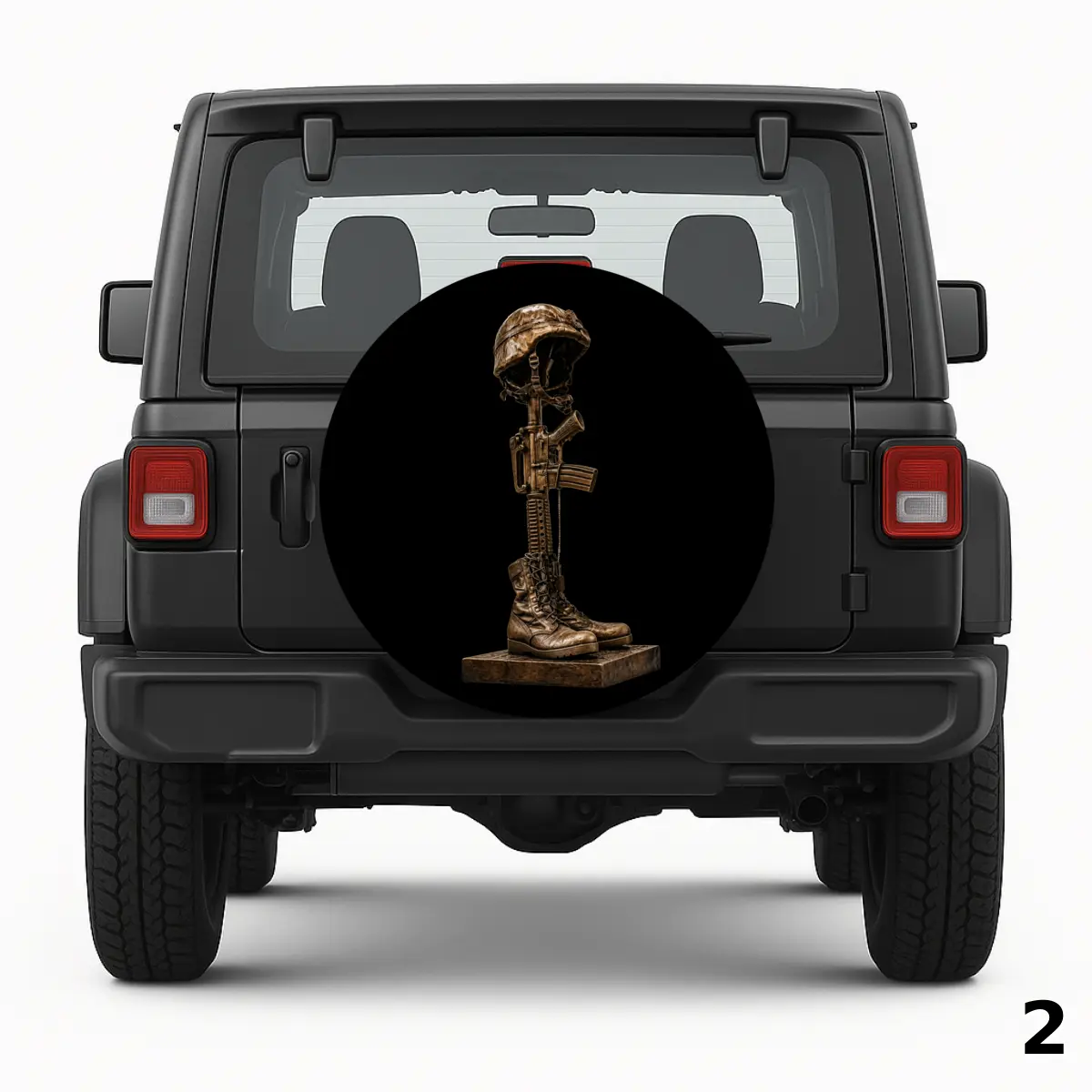 =Soldier Memorial Statue Spare Tire Cover