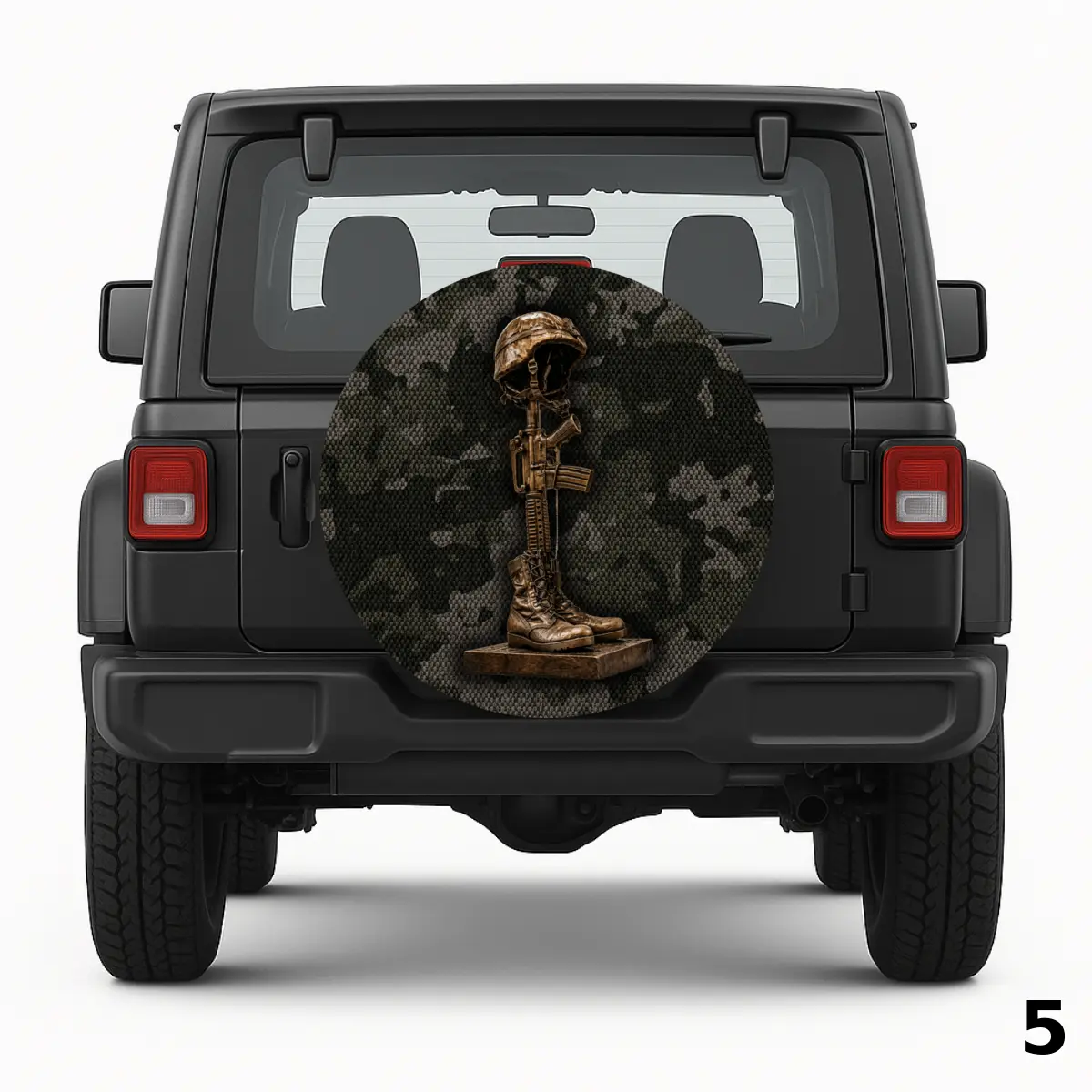 =Soldier Memorial Statue Spare Tire Cover