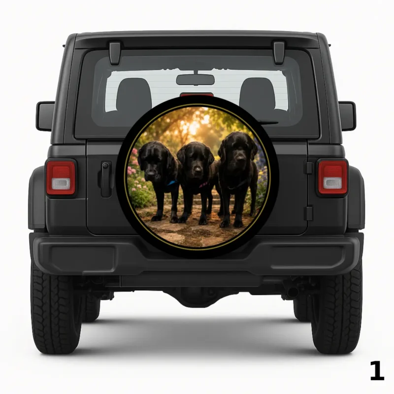 =Three Black Beauties Spare Tire Cover