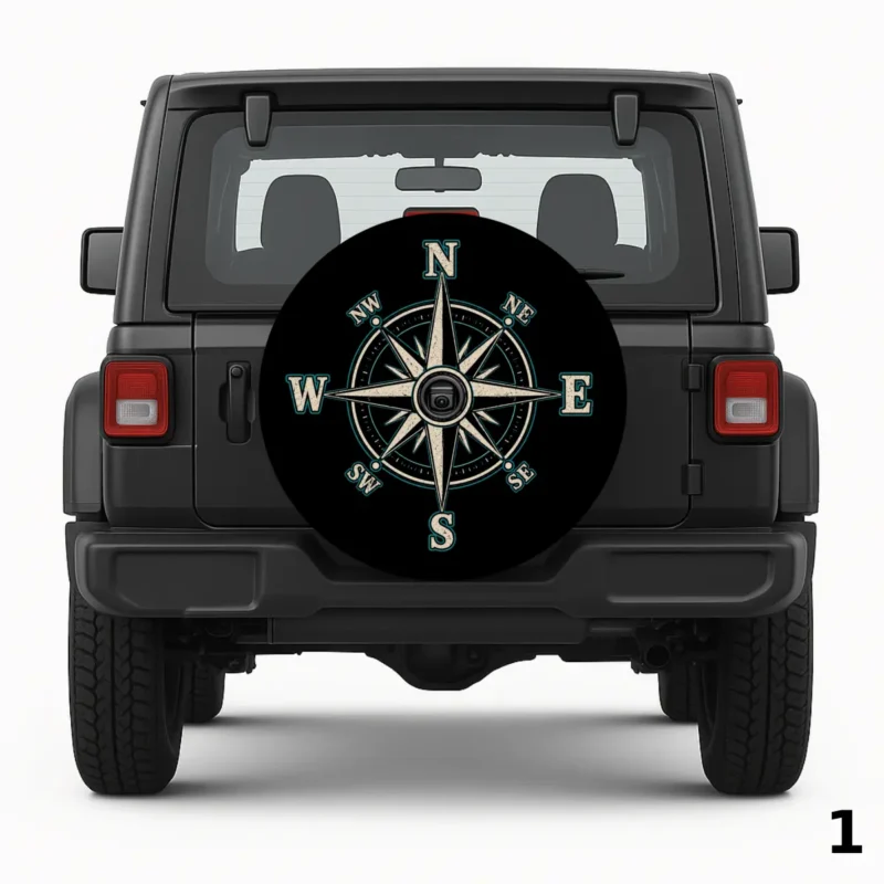=Vintage Compass Rose Spare Tire Cover