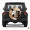 =White Gray Dog Spare Tire Cover
